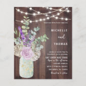 Budget Rustic Wood Mason Jar Wedding Uitnodiging (Voorkant)