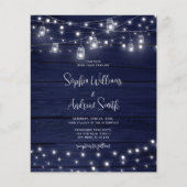 Budget Rustic Wood Mason Jars Wedding Uitnodiging (Voorkant)