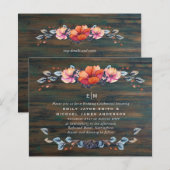 Budget Rustic Wood Oranje Wedding Invites (Voorkant / Achterkant)