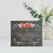 Budget Rustic Wood Oranje Wedding Invites (Staand voorkant)