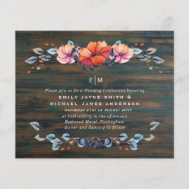 Budget Rustic Wood Oranje Wedding Invites
