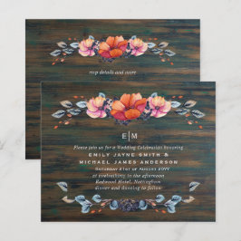 Budget Rustic Wood Oranje Wedding Invites