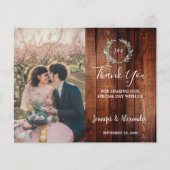 Budget rustic wood photo Thank you wedding Flyer (Voorkant)