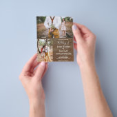 Budget rustic wood photo wedding invitation flyer (Hand)