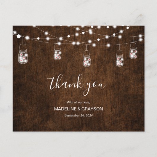 BUDGET Rustic Wood String Lights Hartelijk dank (Voorkant)