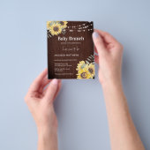 Budget Rustic Wood Sunflower Baby shower Invite Flyer (Hand)