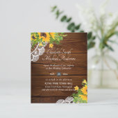 BUDGET Rustic Wood Sunflower Wedding Invites (Staand voorkant)