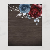 Budget Rustic Wooden Floral Wedding Uitnodiging (Achterkant)