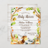 Budget Rustic Woodland Animals Baby shower (Voorkant / Achterkant)