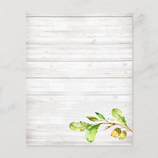 Budget Rustic Woodland Animals Baby shower (Achterkant)