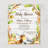 Budget Rustic Woodland Animals Baby shower (Voorkant)