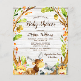 Budget Rustic Woodland Animals Baby shower
