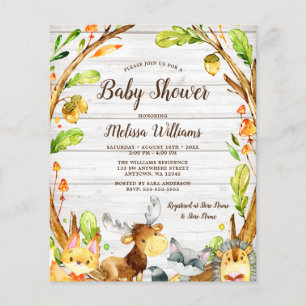 Budget Rustic Woodland Animals Baby shower