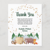 Budget Rustic Woodland Baby shower Dank u (Voorkant)