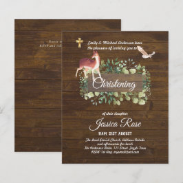 BUDGET Rustic Woodland Christening Invite Baptisme
