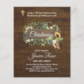 BUDGET Rustic Woodland Christening Invite Baptisme (Voorkant)