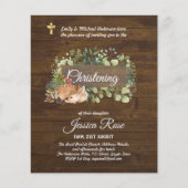 BUDGET Rustic Woodland Christening Invite Baptisme (Voorkant)