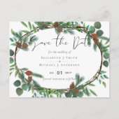 Budget Rustic Woodland Greenery sparen de datum Briefkaart (Voorkant)