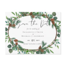 Budget Rustic Woodland Greenery sparen de datum