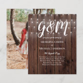 BUDGET Rustic Woodland Lights Wedding Invites (Voorkant / Achterkant)