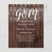 BUDGET Rustic Woodland Lights Wedding Invites (Voorkant)