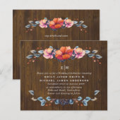 Budget Rustic Woodland Oranje Wedding Invites (Voorkant / Achterkant)