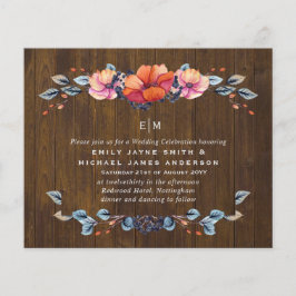 Budget Rustic Woodland Oranje Wedding Invites
