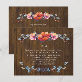 Budget Rustic Woodland Oranje Wedding Invites