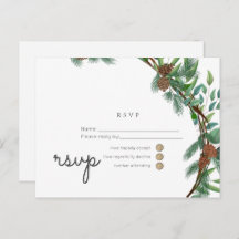 Budget Rustic Woodland RSVP Bruiloft