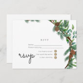 Budget Rustic Woodland RSVP Bruiloft Uitnodiging Briefkaart (Voorkant / Achterkant)
