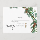 Budget Rustic Woodland RSVP Bruiloft Uitnodiging Briefkaart (Voorkant)