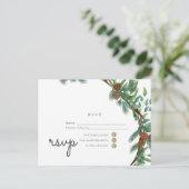Budget Rustic Woodland RSVP Bruiloft Uitnodiging Briefkaart (Staand voorkant)