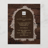 BUDGET Rustic Woodland Wedding Wood Lace INVITE Flyer (Achterkant)