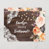 Budget RusticBlushFloral zal je mijn Bridesmaid zi (Voorkant / Achterkant)