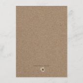 Budget Rustiek Gedroogde Zonnebloem Kraft Wedding Menu (Achterkant)