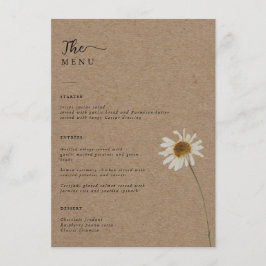 Budget Rustiek Gedroogde Zonnebloem Kraft Wedding Menu