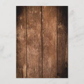 Budget Rustiek hout en kant land bruiloft Menu (Achterkant)