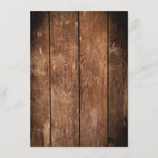 Budget Rustiek hout en kant land bruiloft Menu (Achterkant)