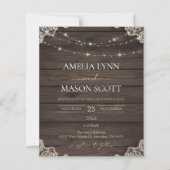 Budget Rustiek Hout en Kant String Light Wedding (Voorkant)