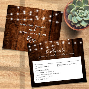 Budget Rustiek Hout & String Lights Wedding RSVP