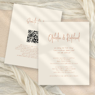 Budget Rustiek Script QR Boho Cream Bruiloft uitno