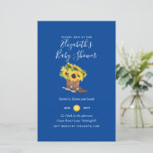BUDGET Rustieke baby shower zonnebloemen uitnodigi (Staand voorkant)