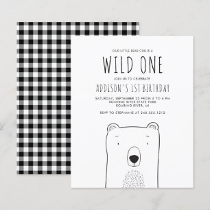 Budget Rustieke Beer Wild One 1e Verjaardagsuitnod