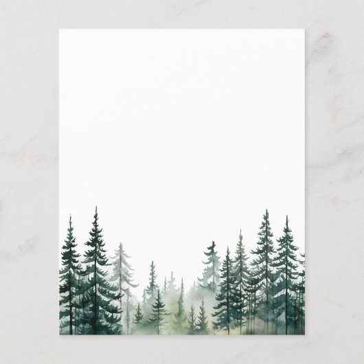 Budget rustieke berg bos bruiloft uitnodiging (Achterkant)