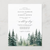 Budget rustieke berg bos bruiloft uitnodiging (Voorkant)