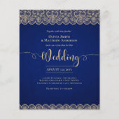 BUDGET Rustieke BLAUW Goud Kant Boerderij Bruiloft (Voorkant)