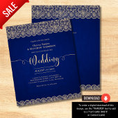 BUDGET Rustieke BLAUW Goud Kant Boerderij Bruiloft