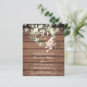 Budget Rustieke Bloem 50ste Verjaardagsuitnodiging (Staand voorkant)