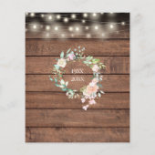 Budget Rustieke Bloem 50ste Verjaardagsuitnodiging (Achterkant)