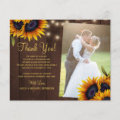 Budget rustieke bloem fotohuwelijk bedankkaart flyer (Voorkant)
